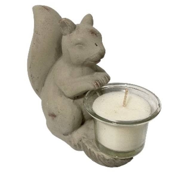 Squirrel Votive Candle Holder with Candle- 5" T x 6" D x 3.25" W - Picture 1 of 11